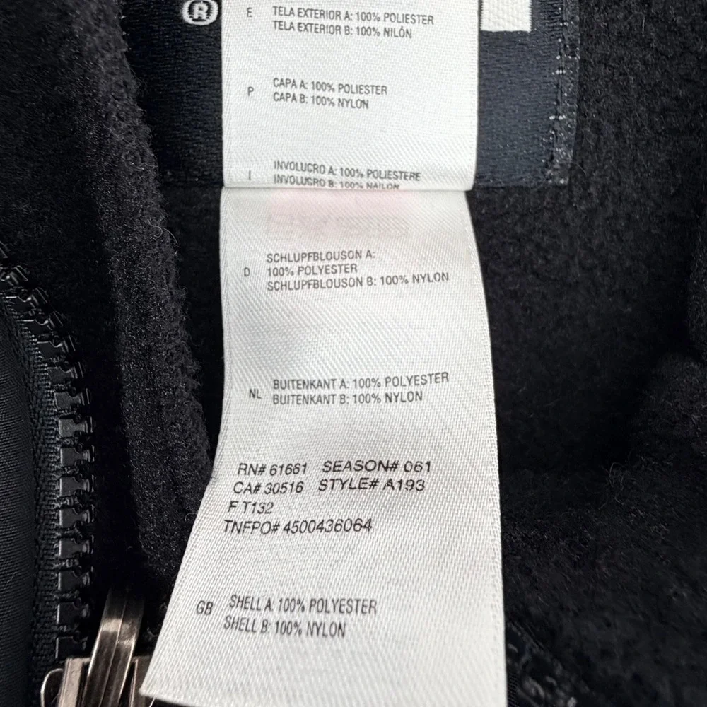 The North Face Jacket Mens L Black Denali Polartec Fleece Full Zip A193 Retro